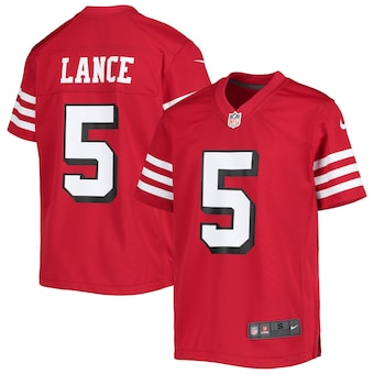 youth nike trey lance scarlet san francisco 49ers alternate 